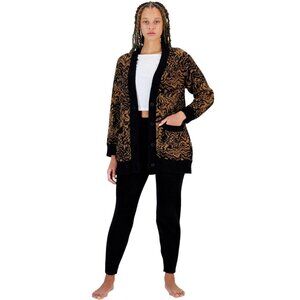 NWT Ugg Joslyn Jacquard Button-Front Cardigan Chestnut Marble Jungle Brown M